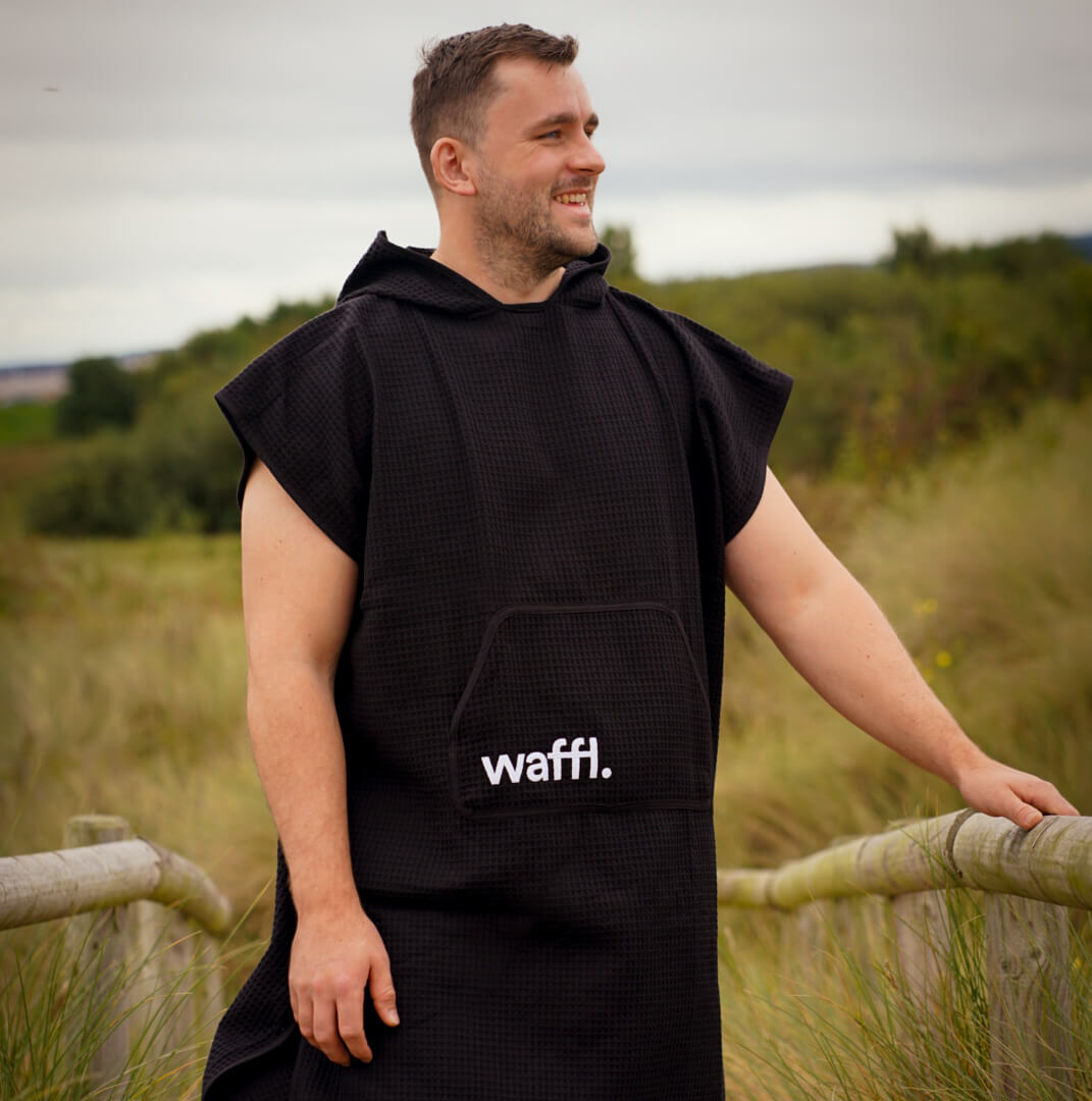 waffl Hooded Poncho - Stealth Black