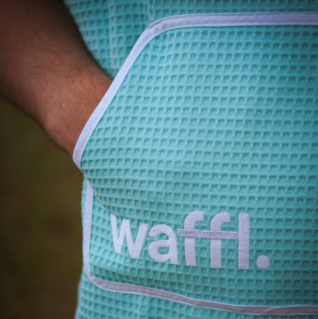 waffl Hooded Poncho - Marine Blue