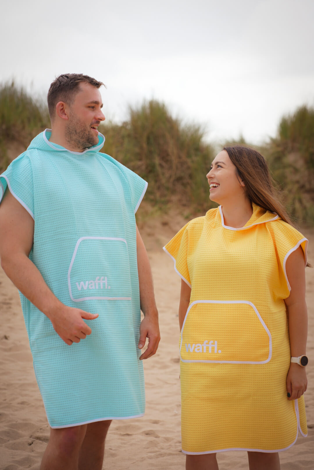 waffl Hooded Poncho - Marine Blue