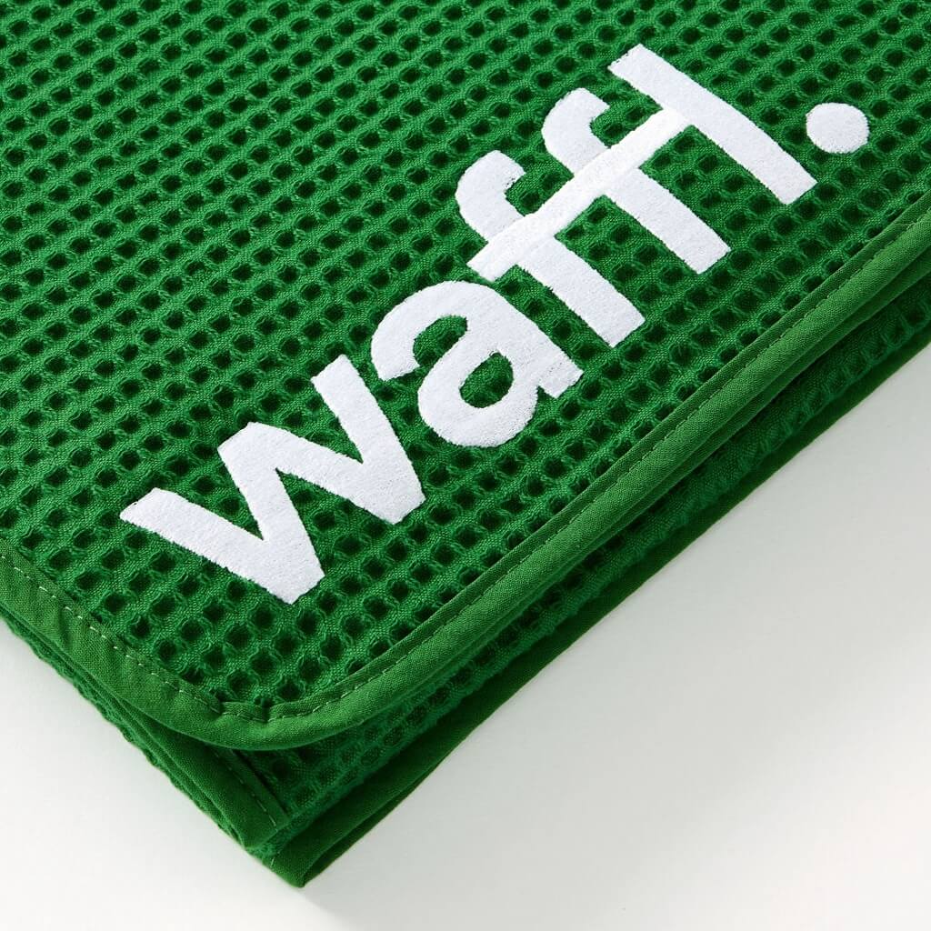Bottle Green waffl towel