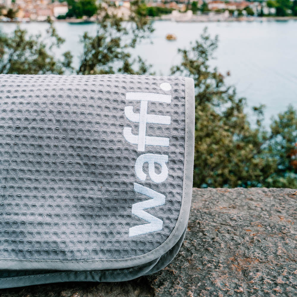waffl mini towel - stone grey