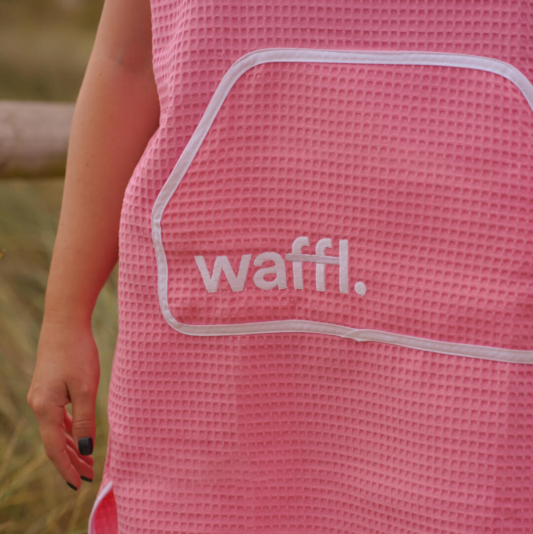waffl Hooded Poncho - Flamingo Pink