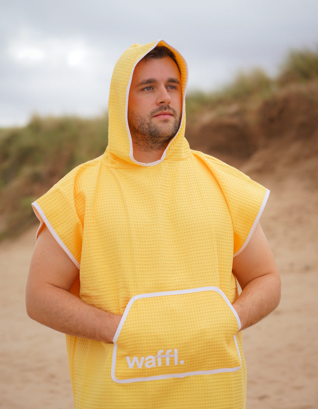 waffl Hooded Poncho - Solar Yellow