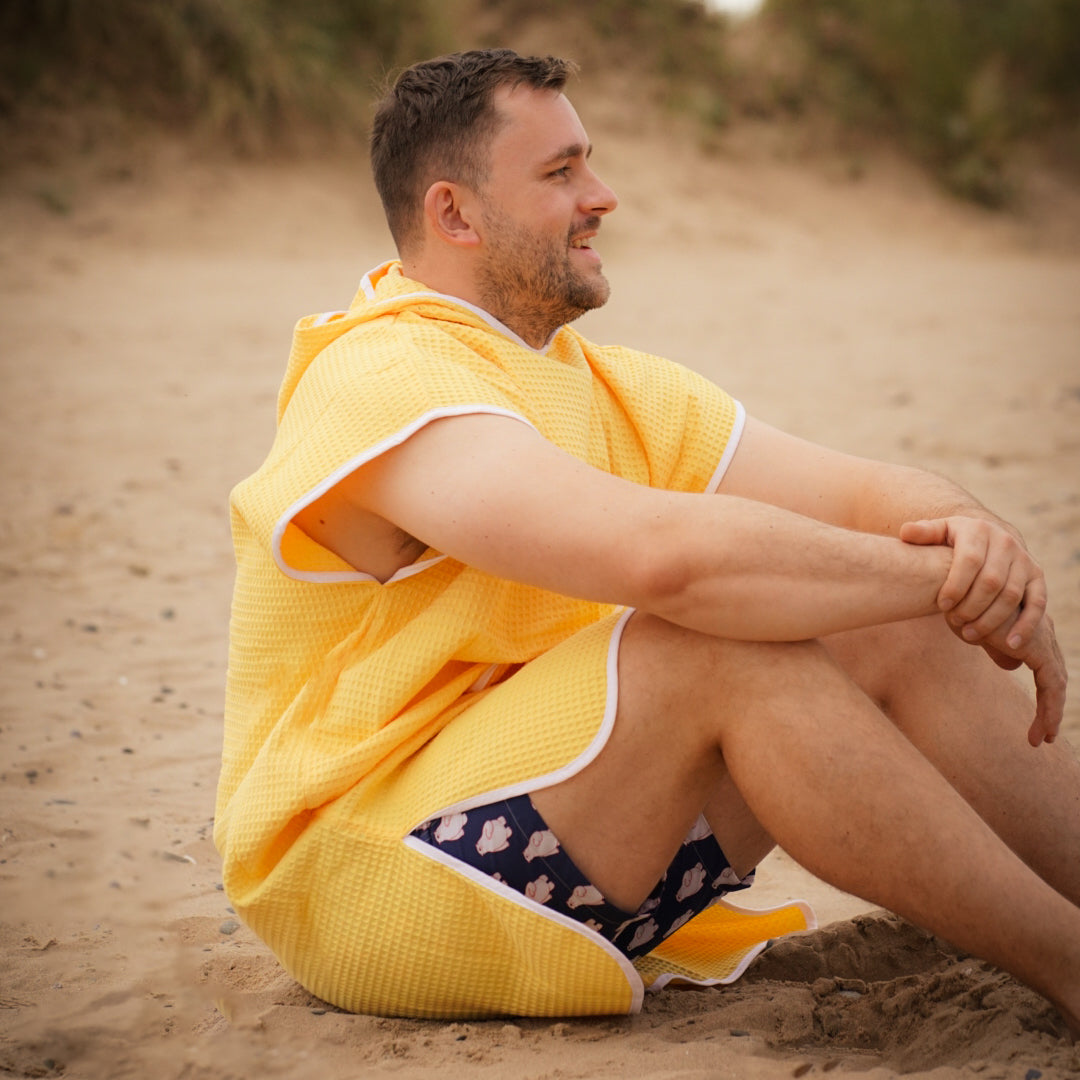 waffl Hooded Poncho - Solar Yellow