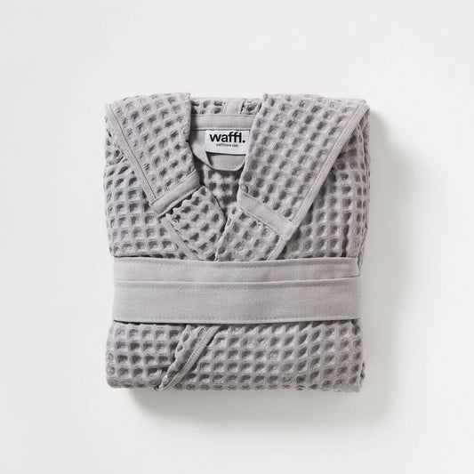 waffl Bath Robe - Stone Grey