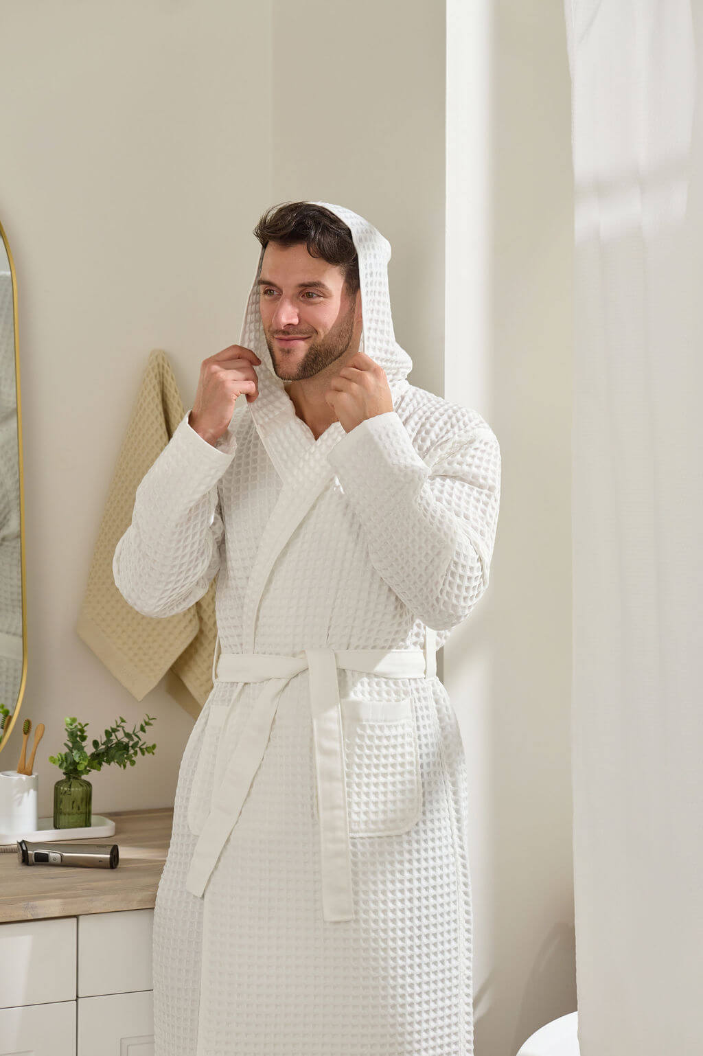 waffl Bath Robe - White