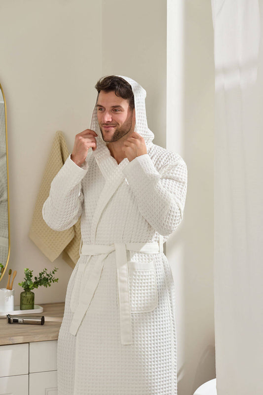 waffl Bath Robe - White
