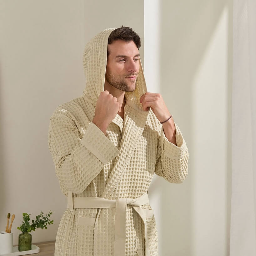 waffl Bath Robe - Ivory