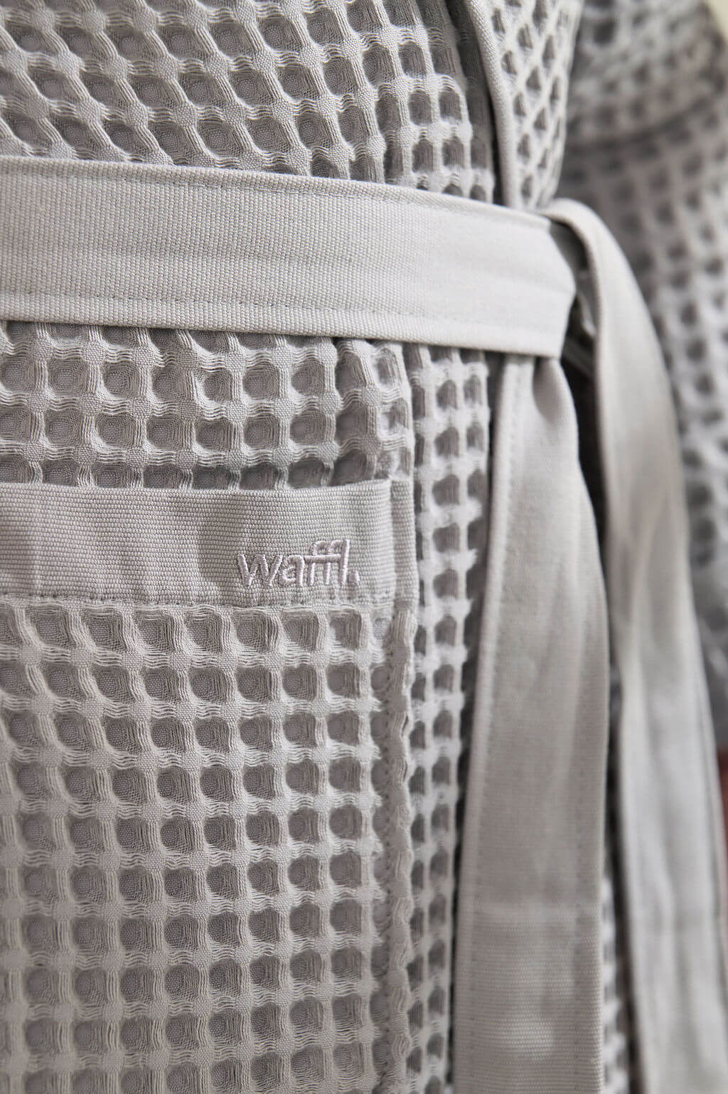 waffl Bath Robe - Stone Grey