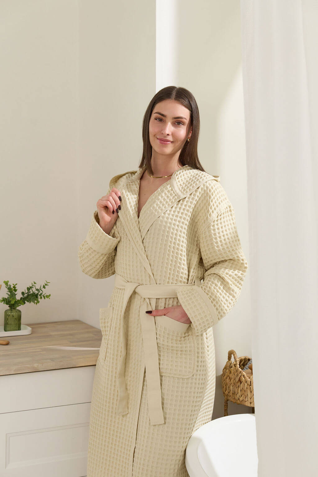 waffl Bath Robe - Ivory