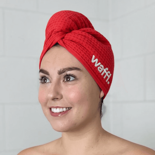 Red waffl hair wrap