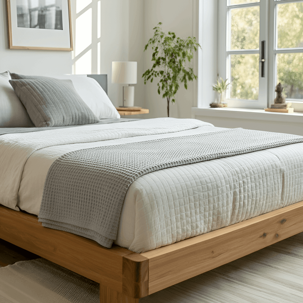 waffl Throw - Stone Grey